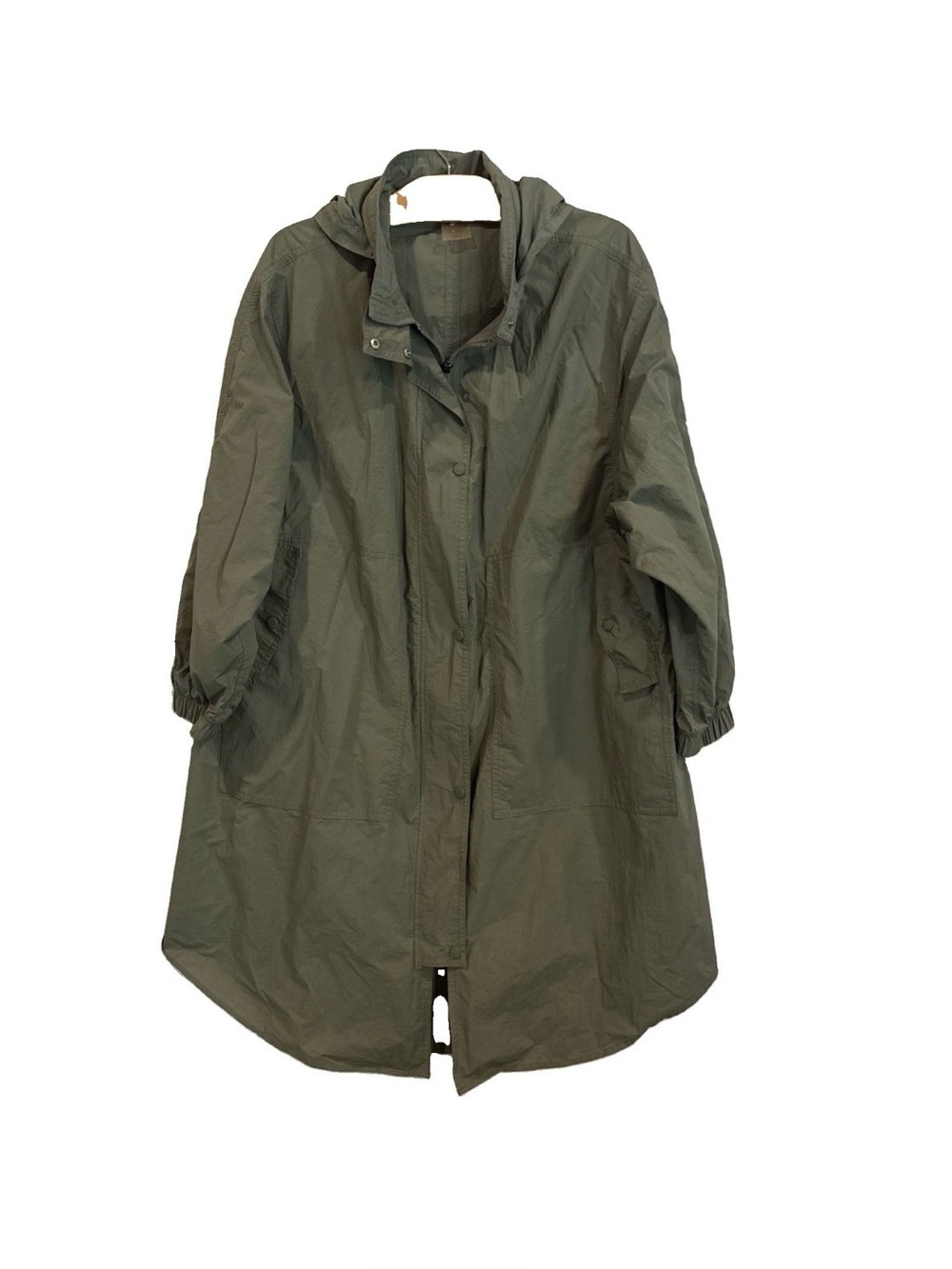 Calia Womens Nylon Anorak Hooded Jacket Green Small Medium